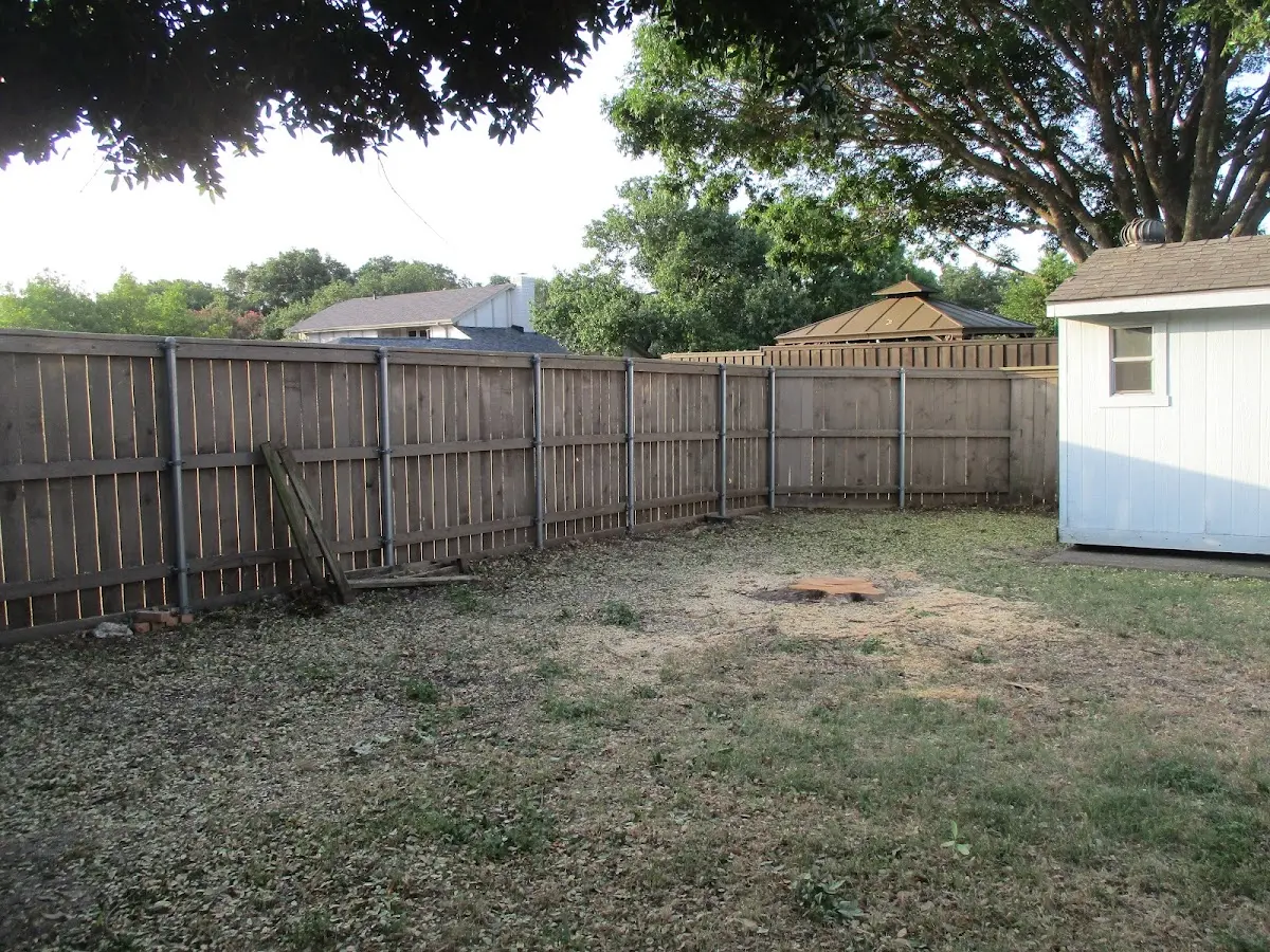 Cleared yard after professional tree removal in Deer Park
